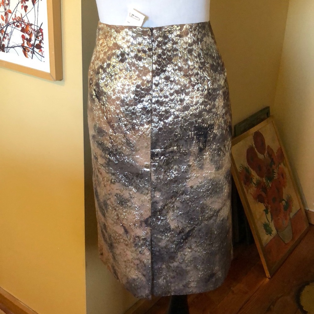ELLEN TRACY Size 14 Shimmer SnakeScale Lined Skirt Elegant Party Luxe $298 NEW - Picture 5 of 14